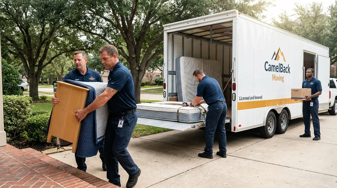 Crew loading residential truck for cross-state move from Goodland, KS